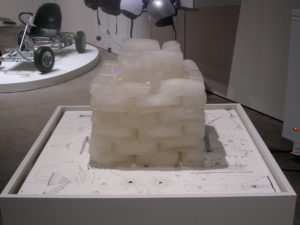 Iceflow installation with ice tower, by Jen Urso